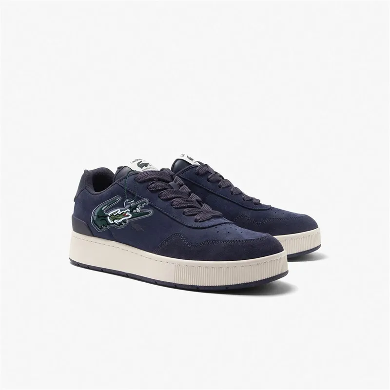 Lacoste Mens Ace Clip Leather Trainers Navy/Off White