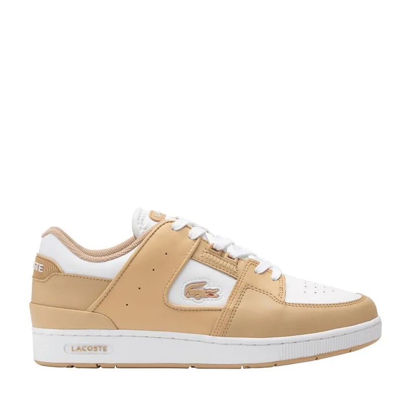 Lacoste Mens Court Cage Trainers Light Brown/White