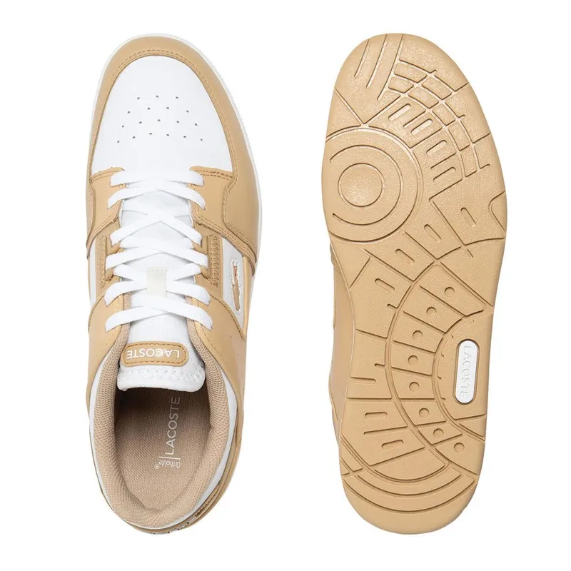 Lacoste Mens Court Cage Trainers Light Brown/White