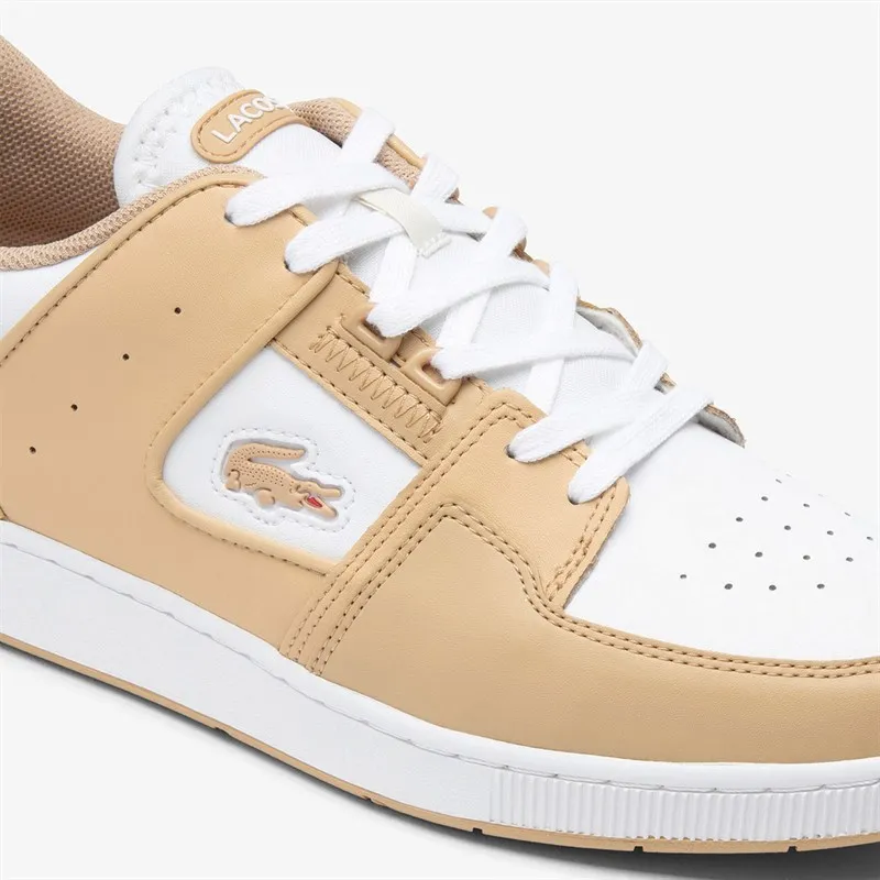 Lacoste Mens Court Cage Trainers Light Brown/White