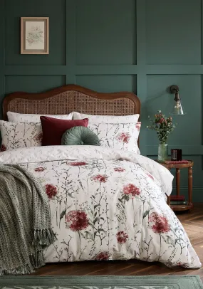 Laura Ashley Pallington Bloom Printed Duvet Cover Set, Ruby