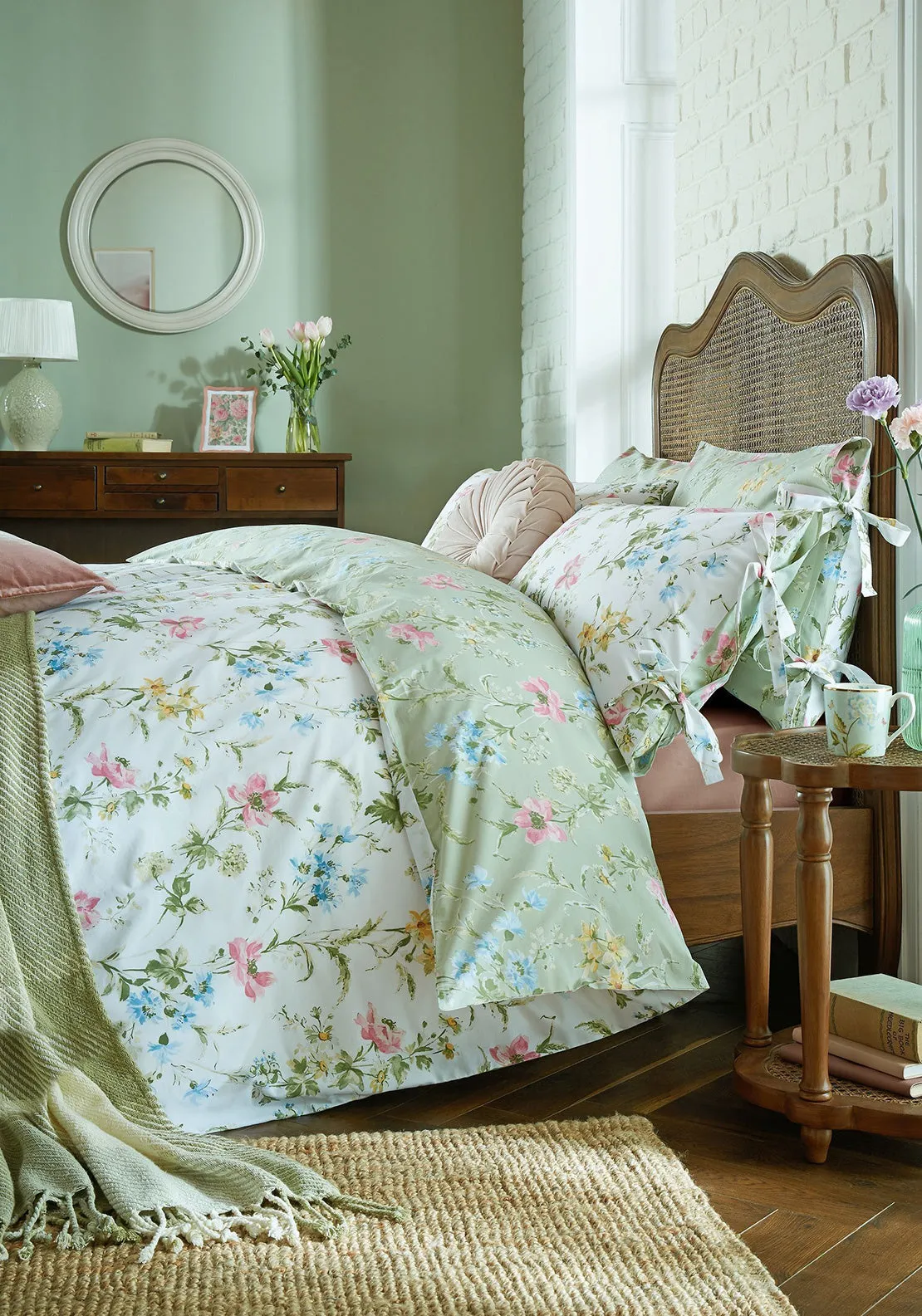 Laura Ashley Poppy Meadow Printed Floral Duvet Cover Set, Multi