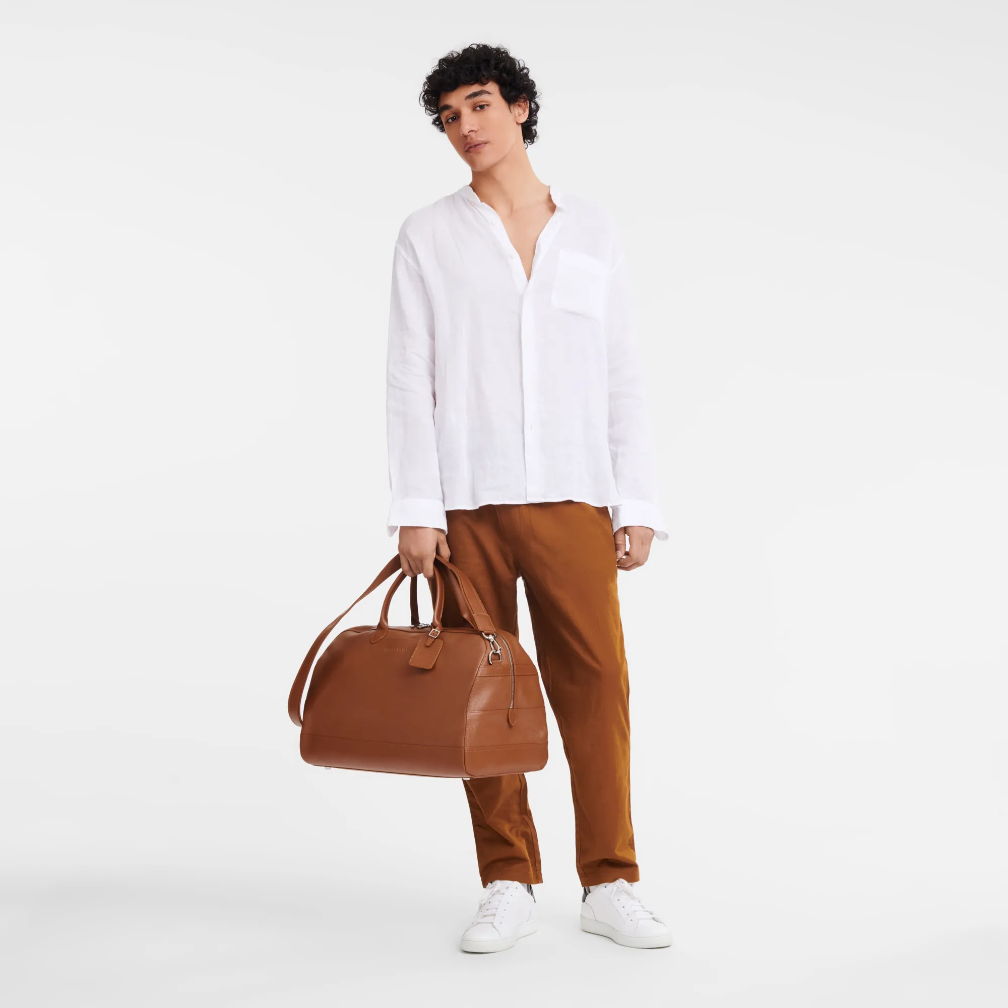 Le Foulonné M Travel bag Caramel - Leather