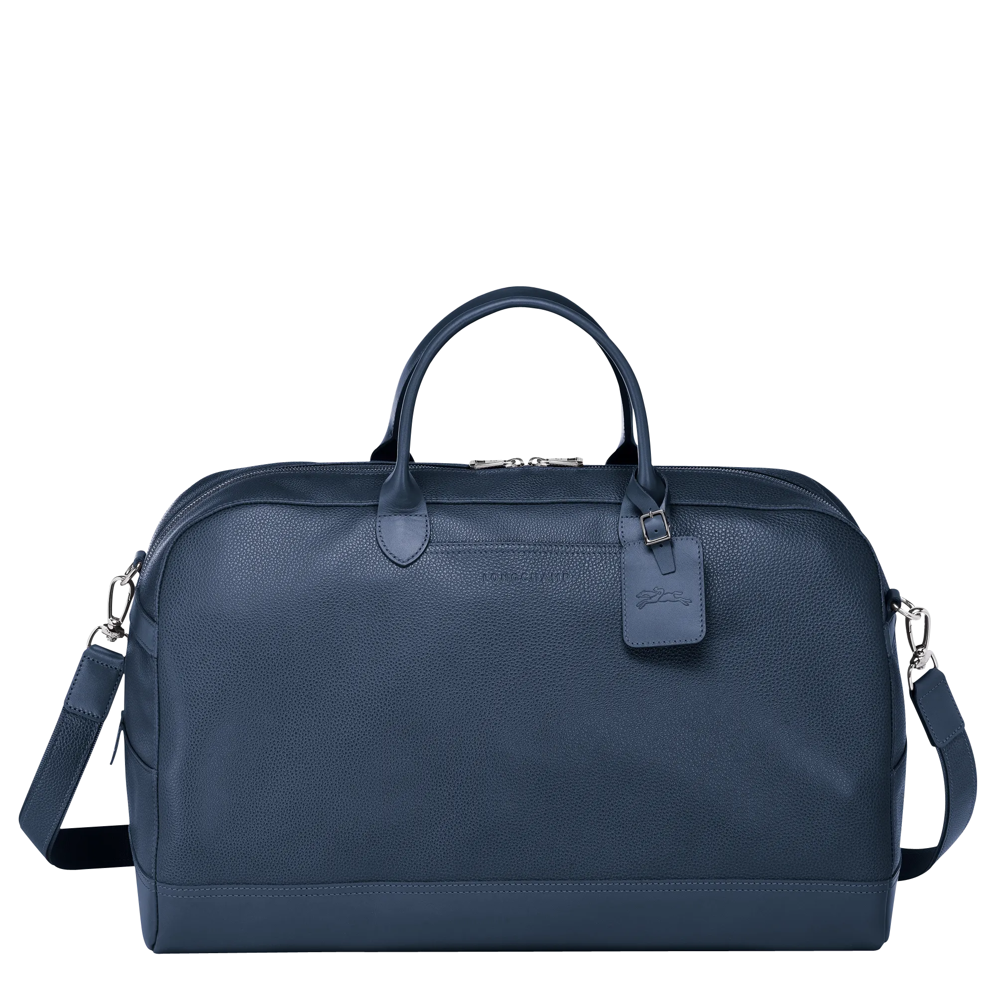 Le Foulonné M Travel bag Navy - Leather