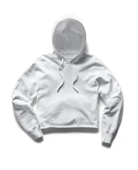 Lightweight Terry Cut-Off Hoodie White Womens