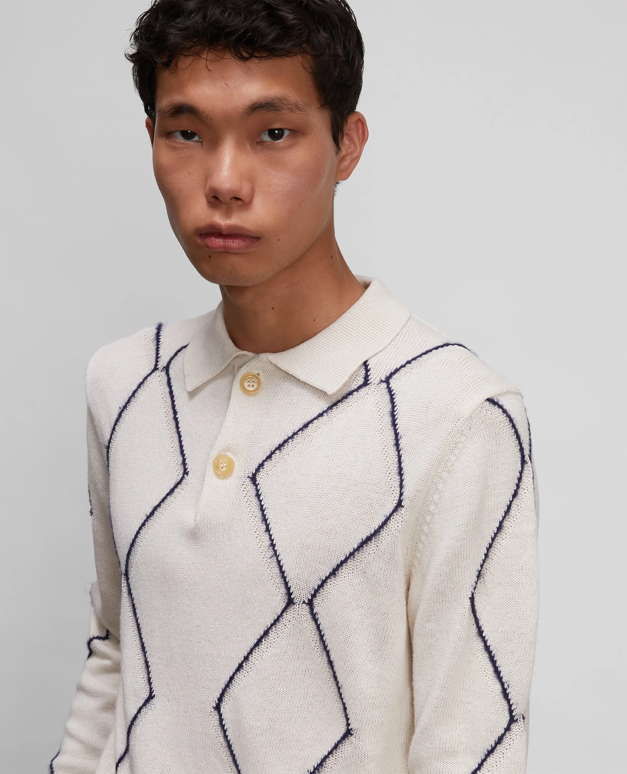 linen and cotton polo - white