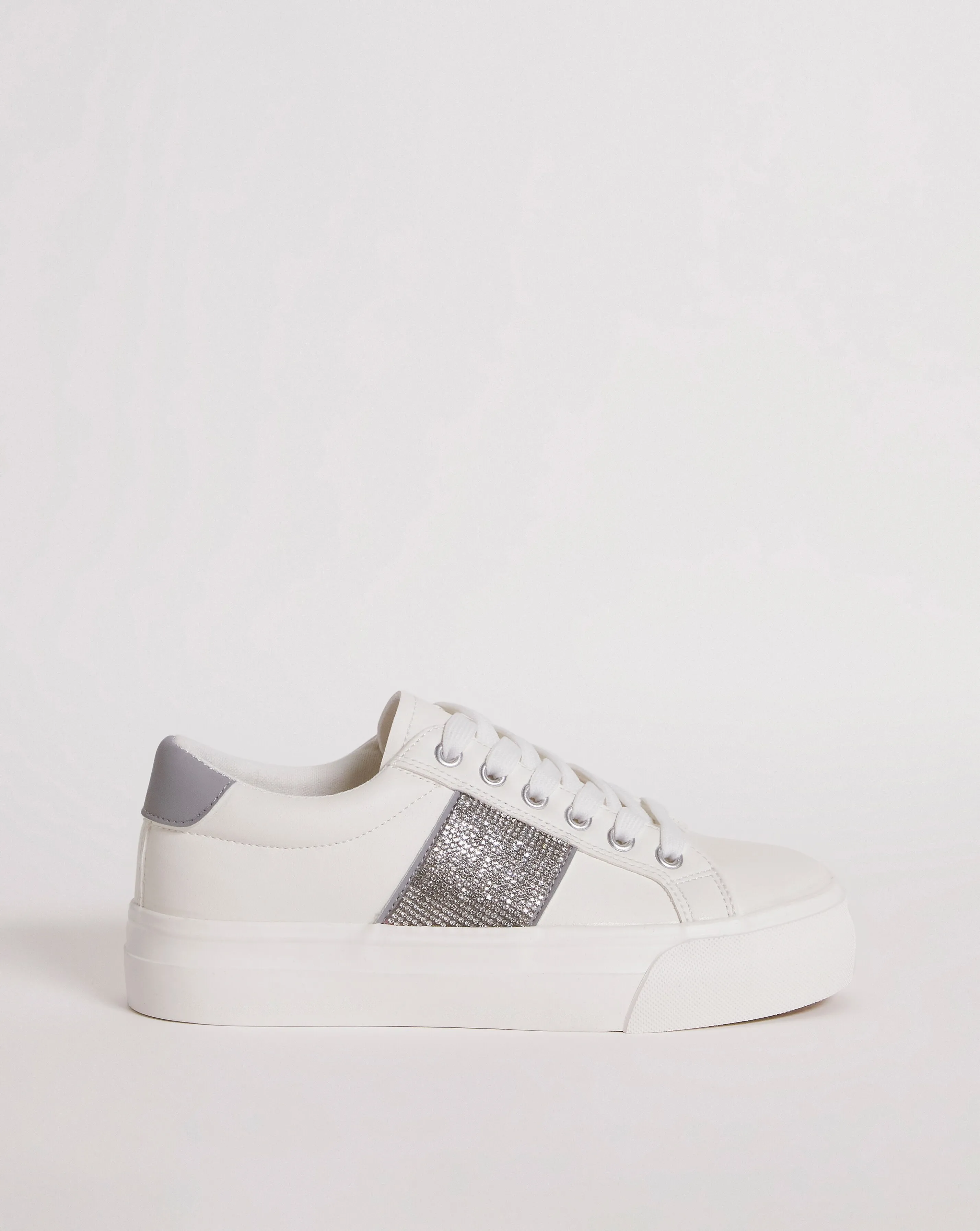 Lottie Diamante Strip Trainers Ex Wide EEE Fit | Simply Be