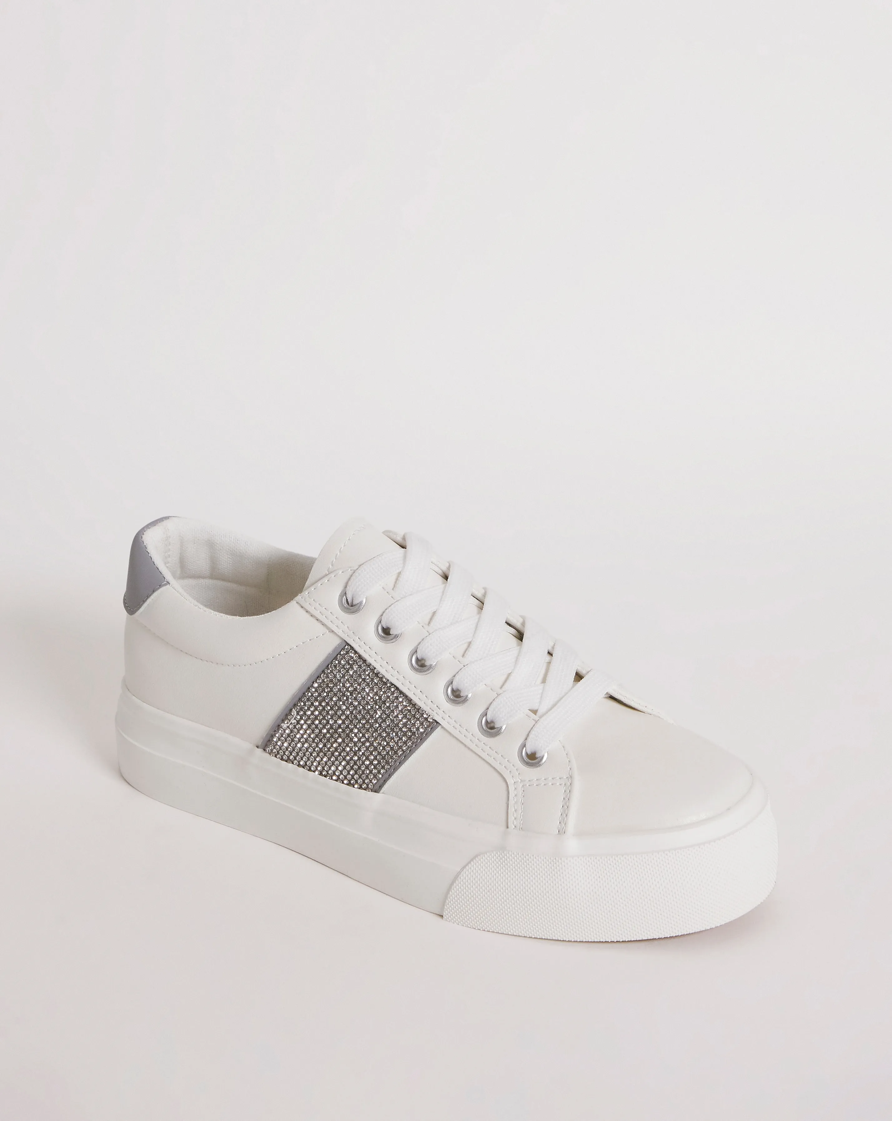 Lottie Diamante Strip Trainers Ex Wide EEE Fit | Simply Be