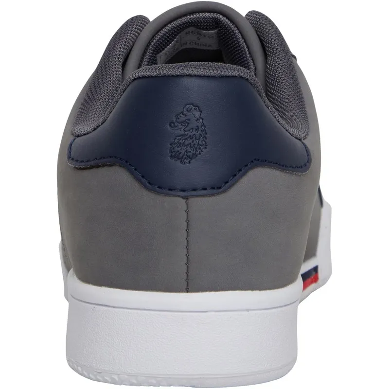 LUKE 1977 Mens Berto Trainers Grey/Nubuck/White/Navy/Red