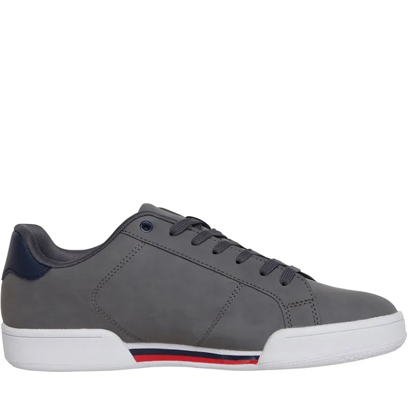 LUKE 1977 Mens Berto Trainers Grey/Nubuck/White/Navy/Red