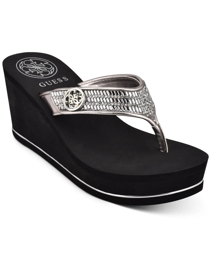 Macy's Guess Women's Sarraly Eva Logo Wedge Sandals