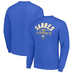 Men's Buffalo Sabres Starter Royal Stick And Puck Logo Fleece Pullover Sweatshirt