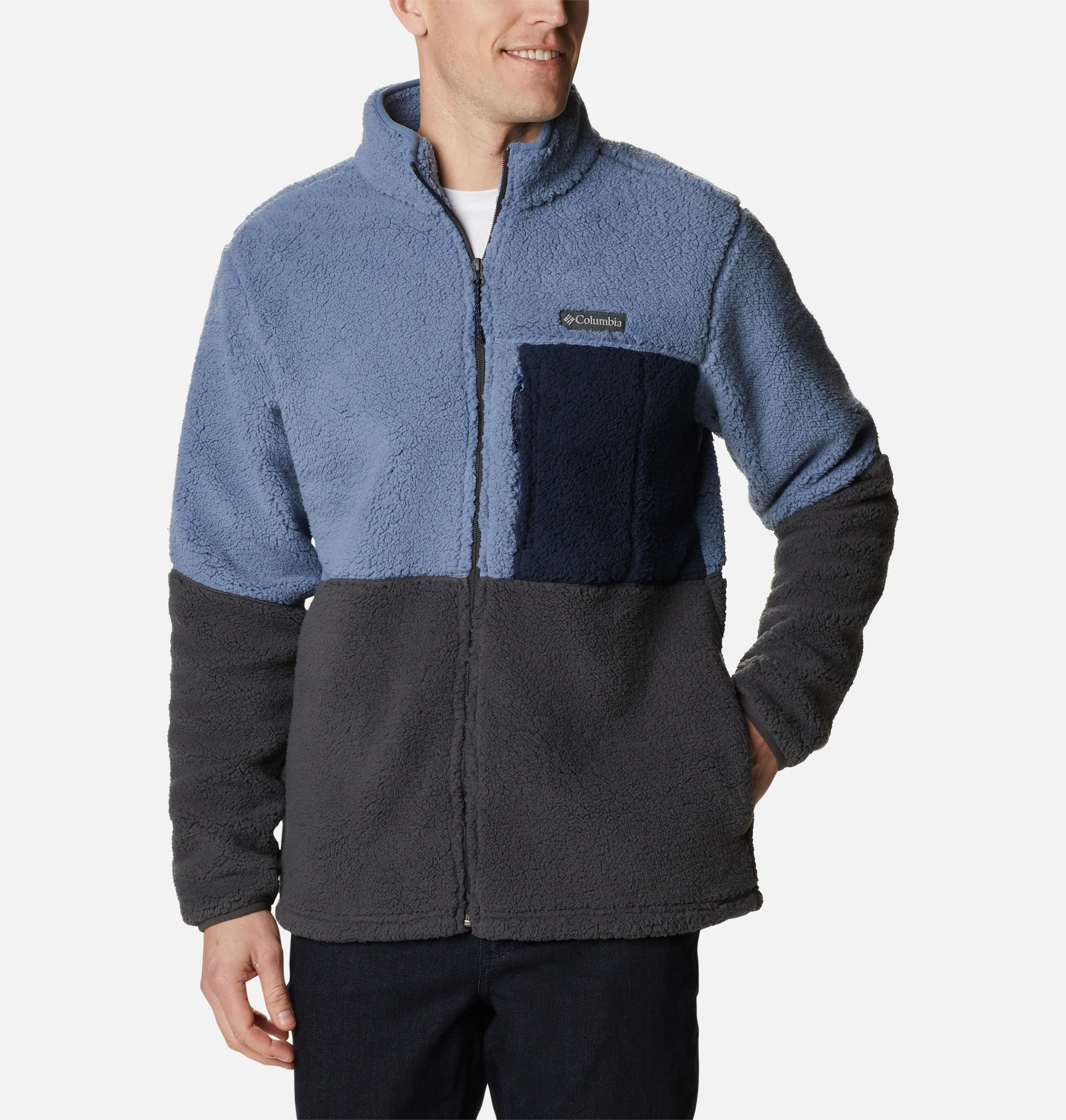 Men's Columbia Mountainside Heavyweight Sherpa Fleece Jacket Bluestone