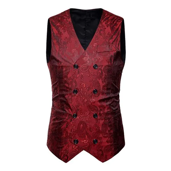 Men's Formal Cashew Flower Print Vest 71042054X