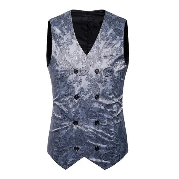 Men's Formal Cashew Flower Print Vest 71042054X