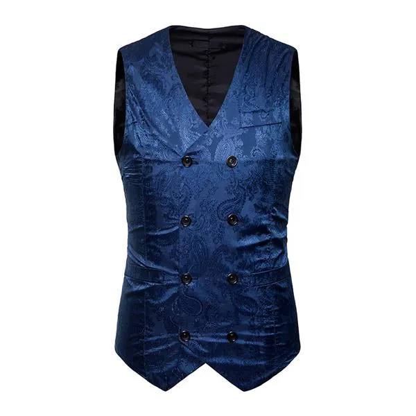 Men's Formal Cashew Flower Print Vest 71042054X