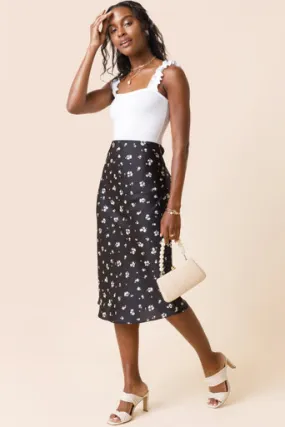 Millie Daisy Print Midi Skirt