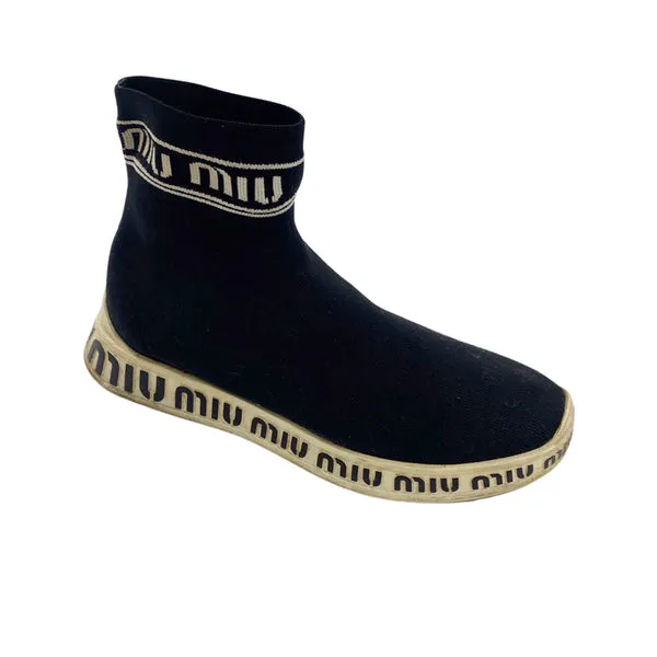 MIU MIU black logo trainers