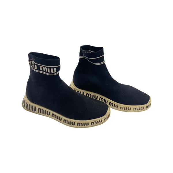 MIU MIU black logo trainers