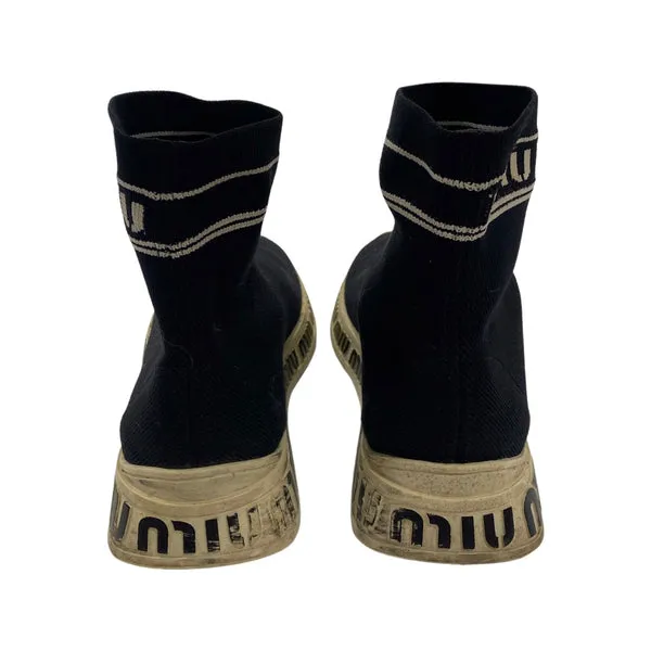 MIU MIU black logo trainers