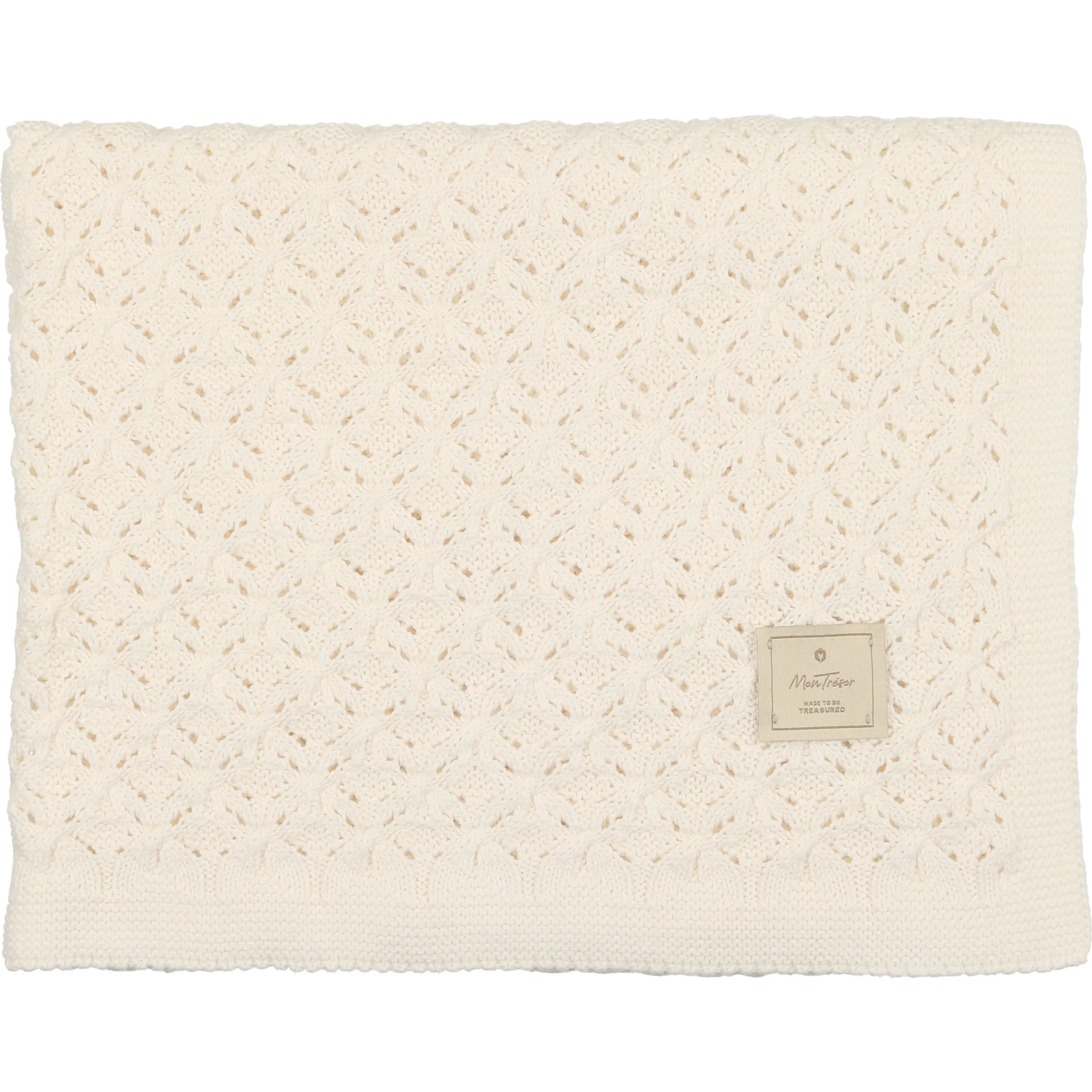 Mon Tresor Bebe Extra Luxe Knit Blanket, Ivory