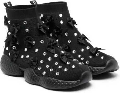 Monnalisa rhinestone high-top sneakers Black