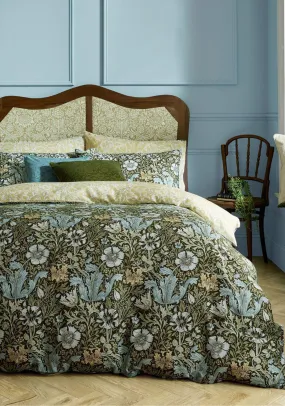 Morris & Co Compton Floral Duvet Cover Set, Olive Green