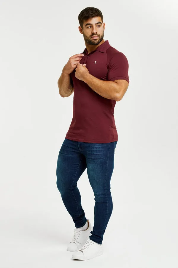 Muscle Fit Polo Shirt in Burgundy