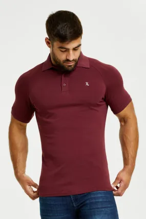 Muscle Fit Polo Shirt in Burgundy