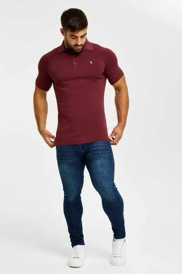 Muscle Fit Polo Shirt in Burgundy