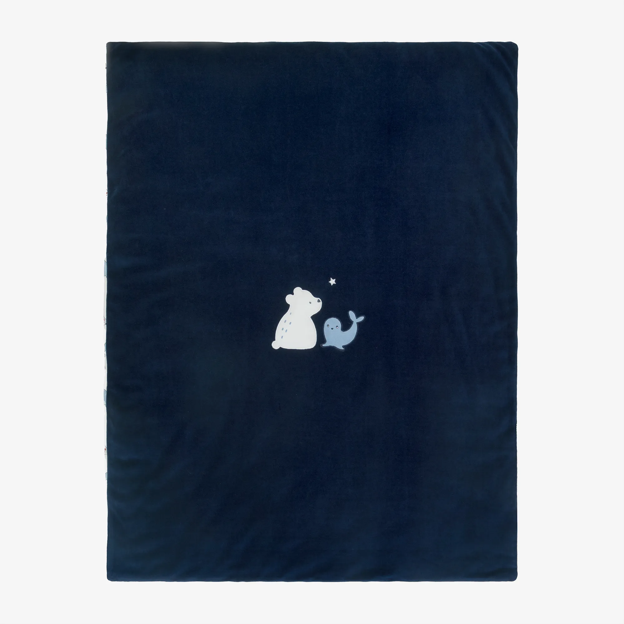 Navy Blue Reversible Cotton Blanket (99cm)