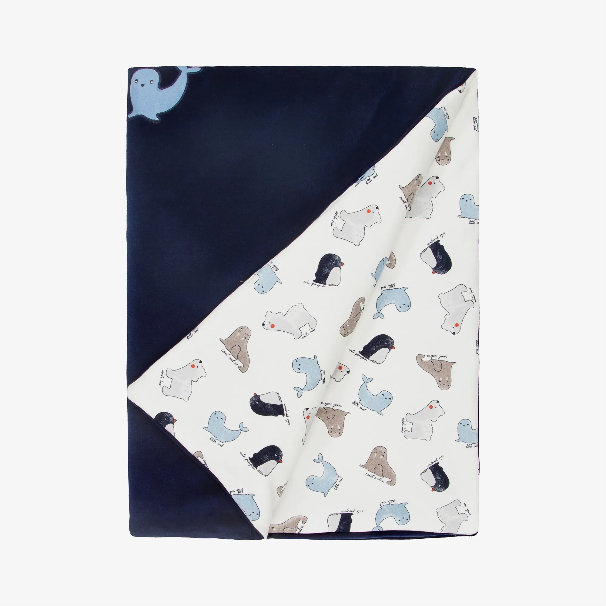 Navy Blue Reversible Cotton Blanket (99cm)