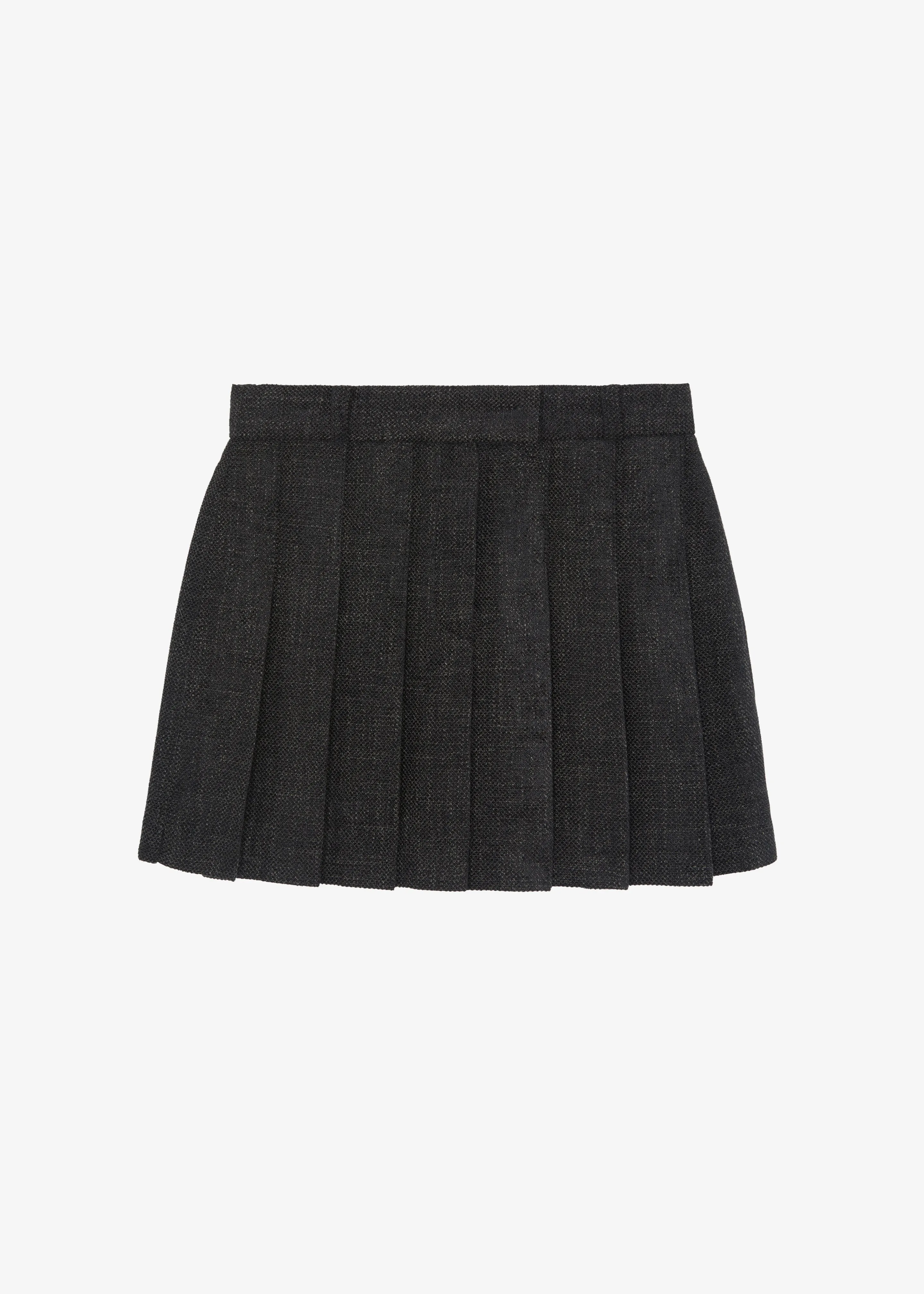 Niamh Mini Pleated Skirt - Charcoal