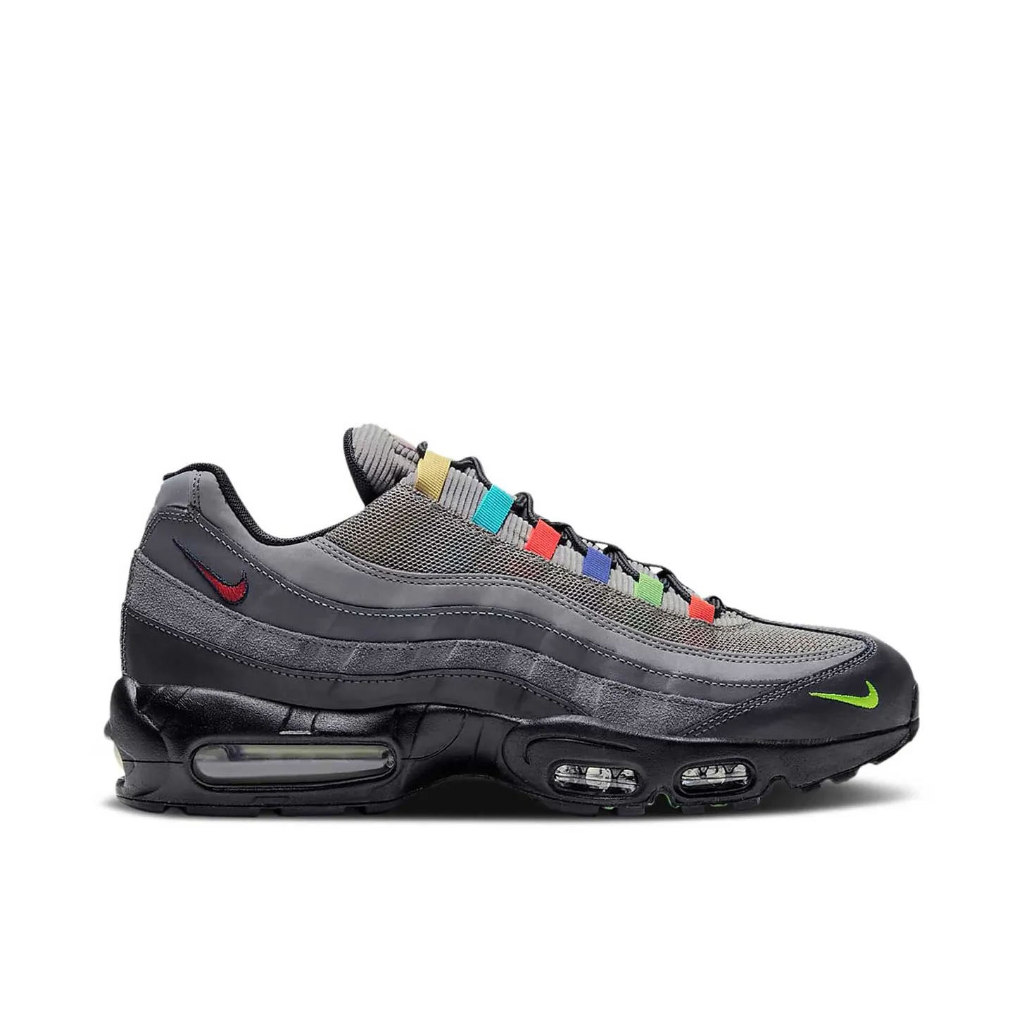 Nike Air Max 95 Essential Light Charcoal Red Black | CW6575-001 | Laced