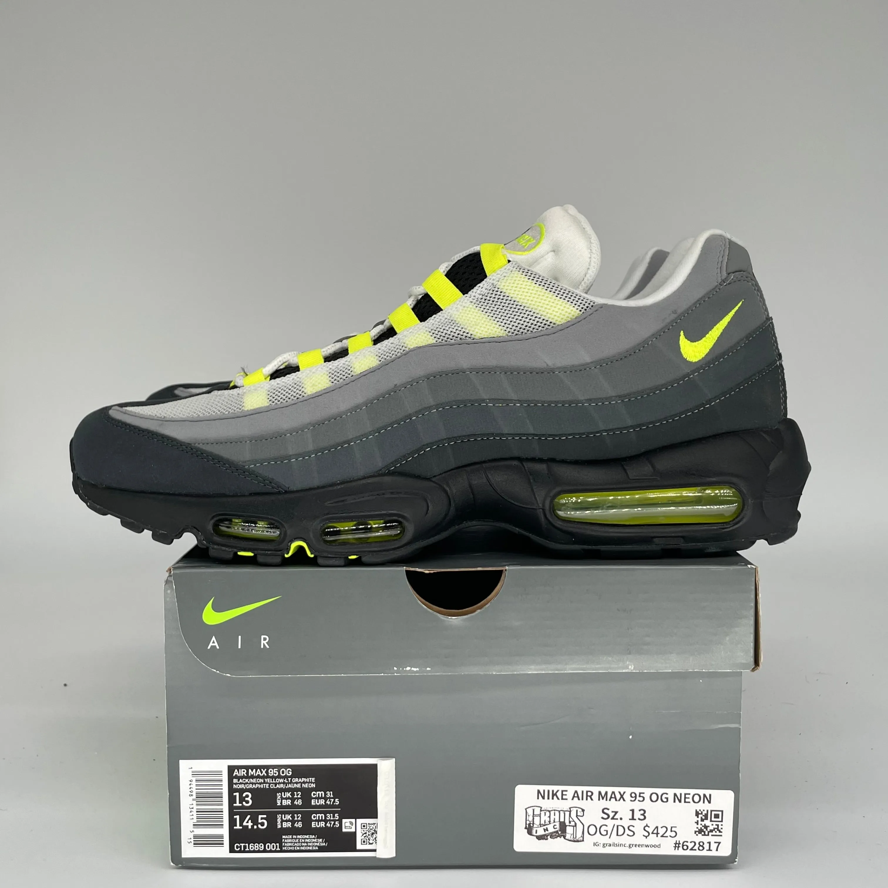 NIKE AIR MAX 95 OG NEON SIZE 13 CT1689-001