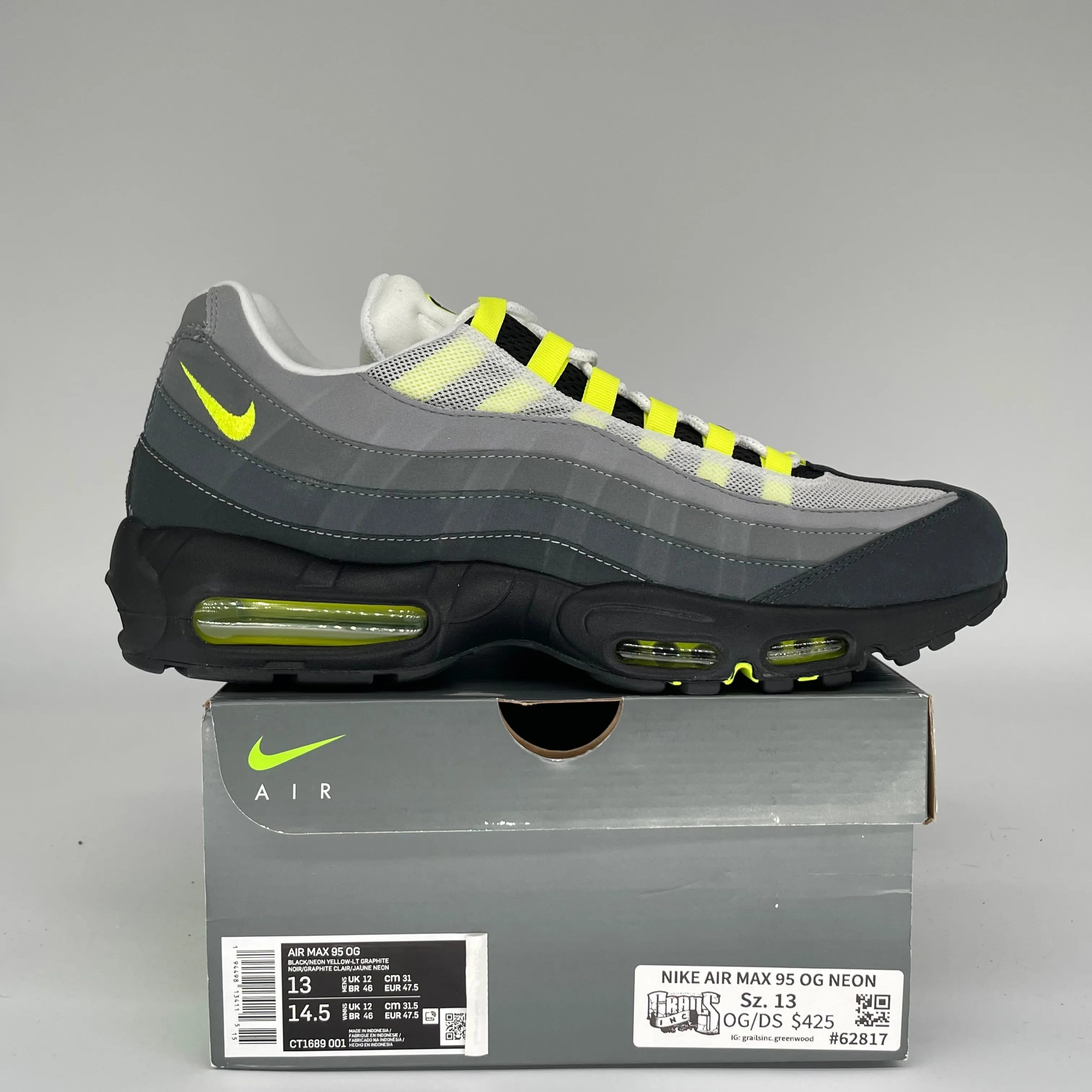 NIKE AIR MAX 95 OG NEON SIZE 13 CT1689-001