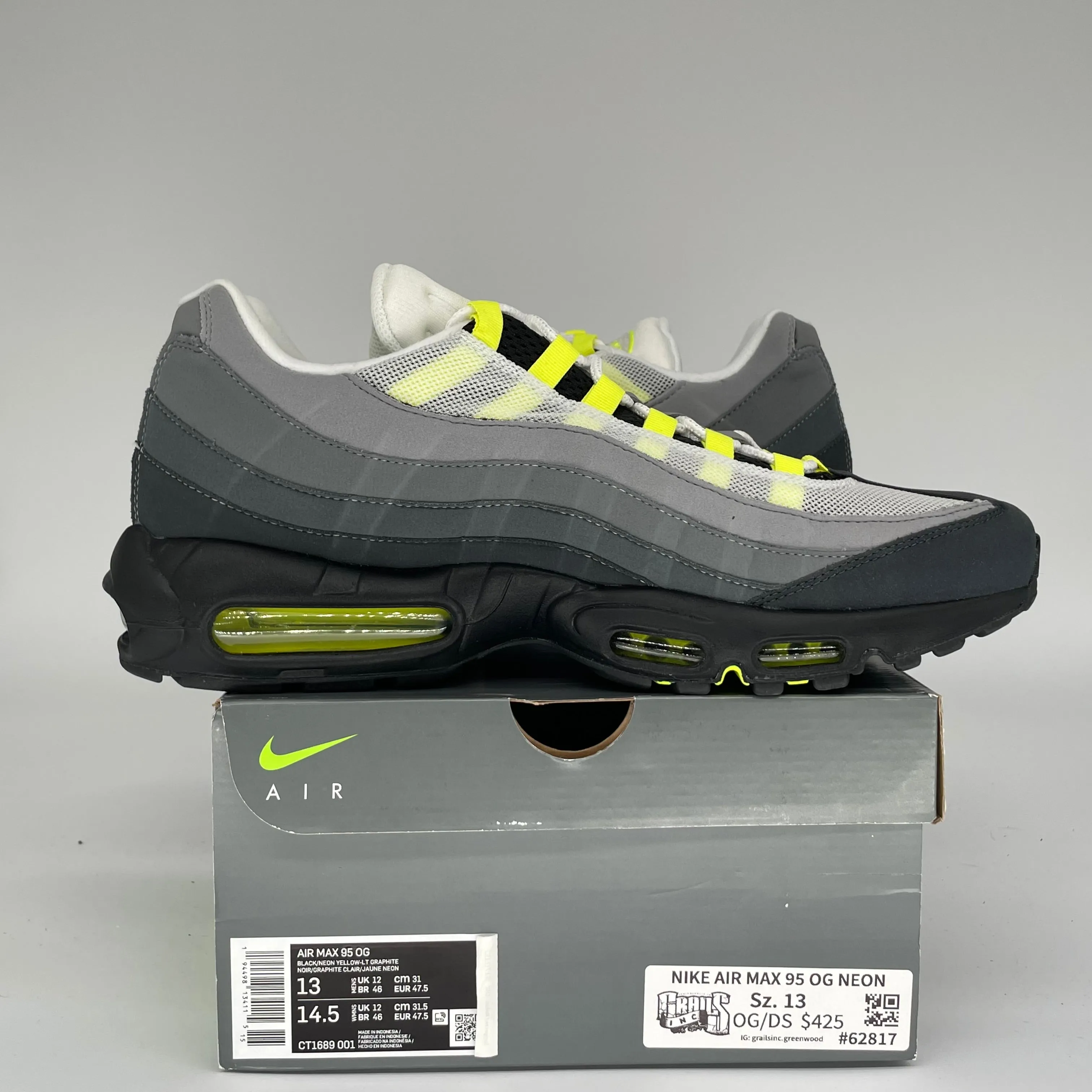 NIKE AIR MAX 95 OG NEON SIZE 13 CT1689-001