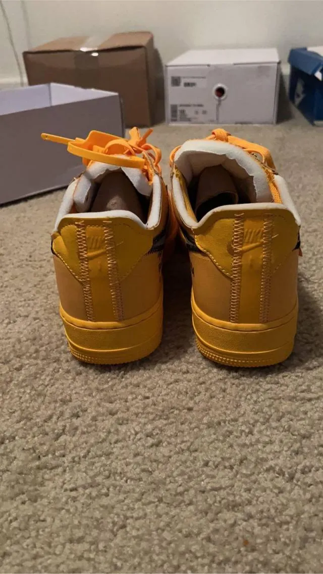 Nike Off White Air Force One University Gold