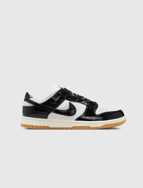 NIKE WOMEN'S DUNK LOW BLACK CROC LX   BLACK