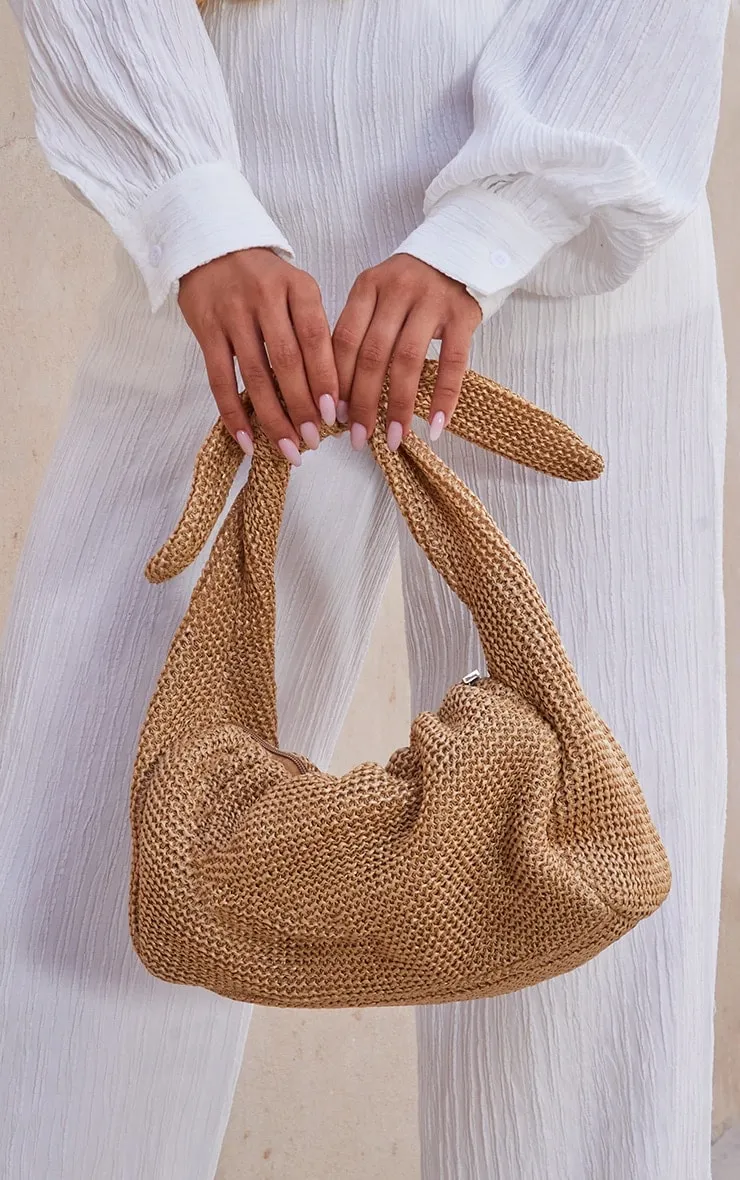 Nude Straw Knott Grab Bag | Accessories