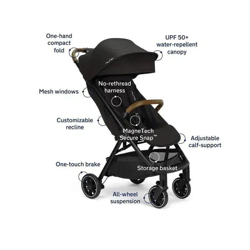 Nuna - Trvl Stroller With Travel Bag Caviar