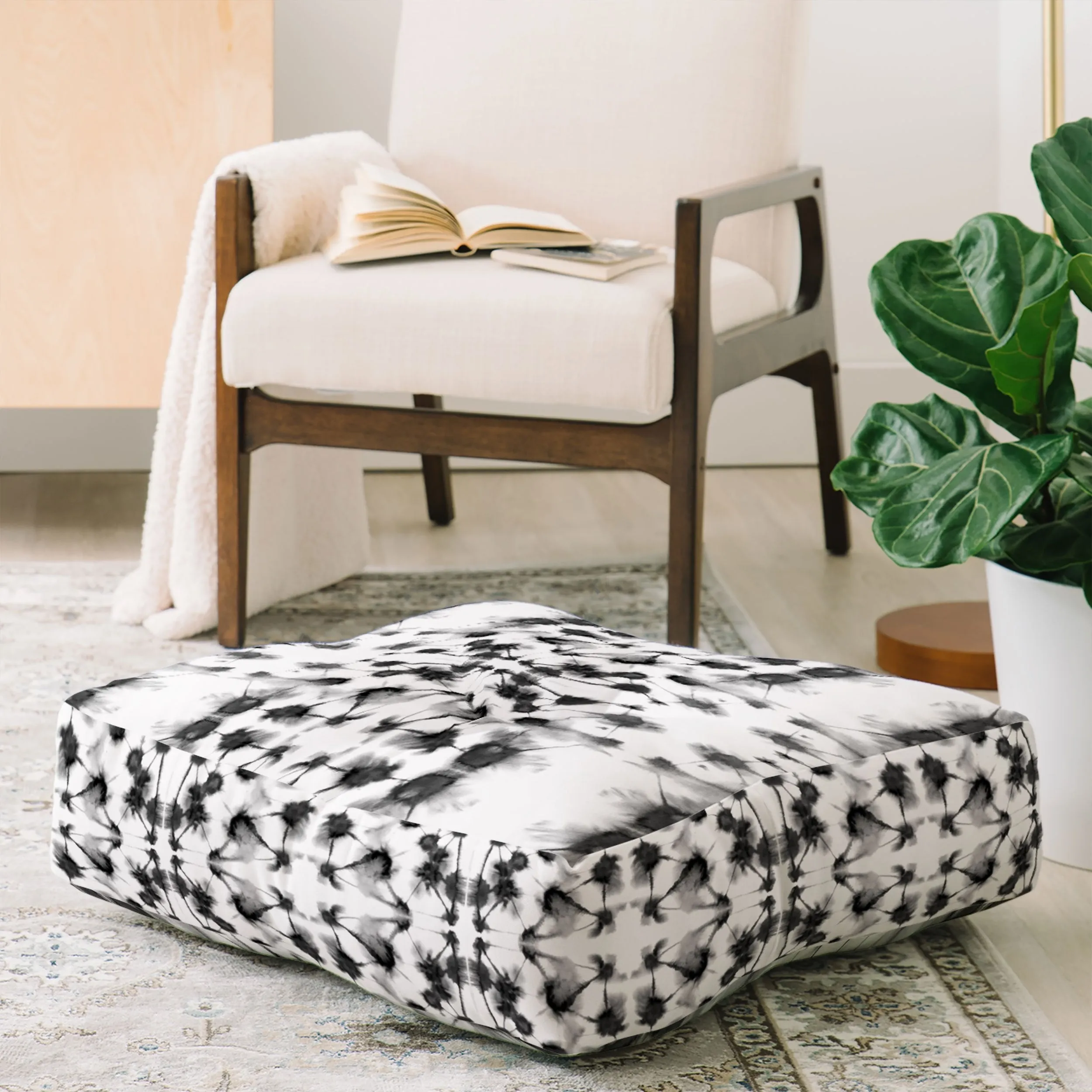 Ole Inkblot Test Floor Pouf Pillow Square (DS)