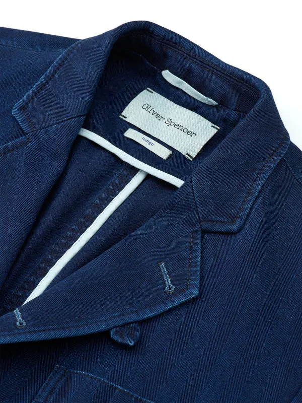 OLIVER SPENCER Oliver Spencer Solms Jacket Faye - Indigo Blue