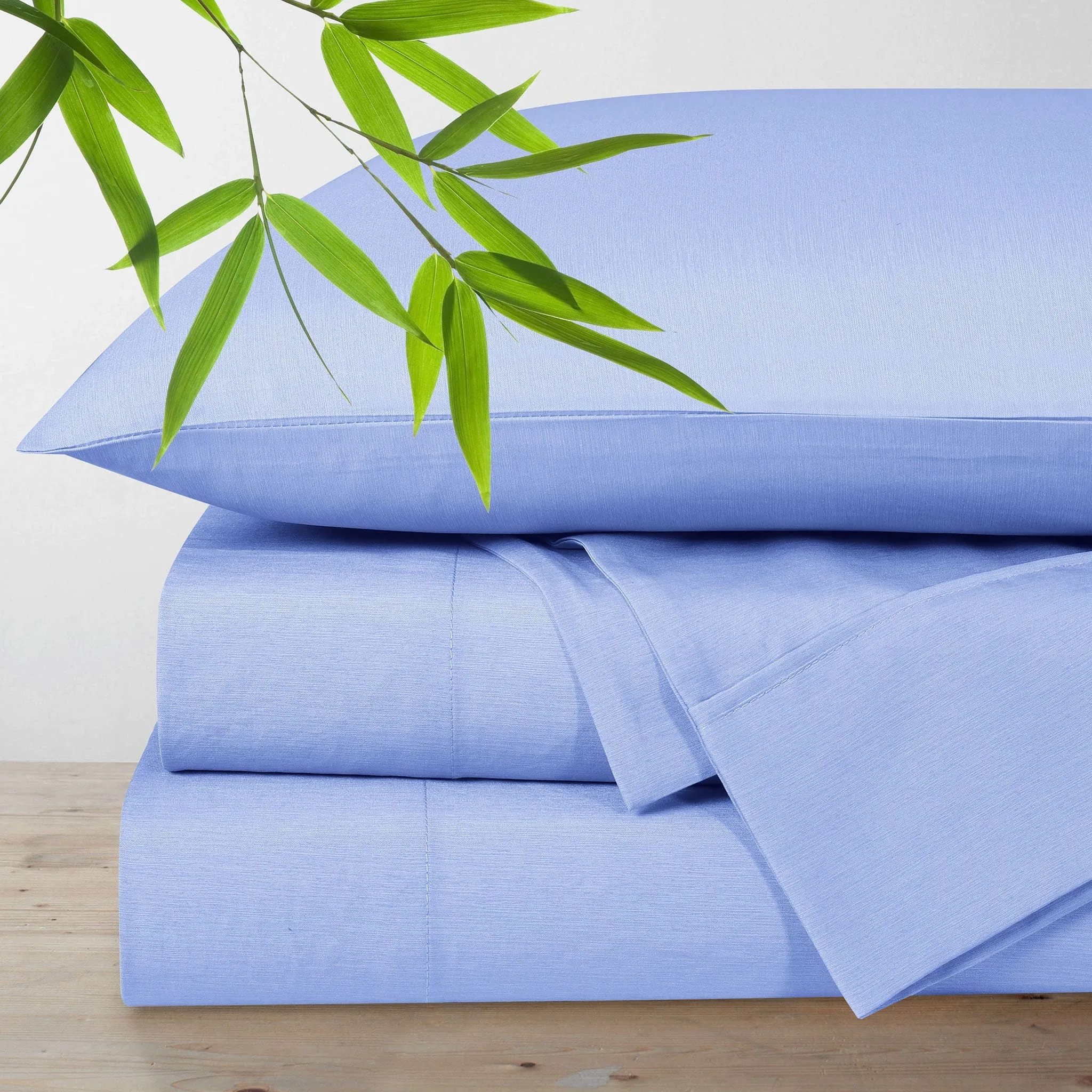 Origami Maison Double Bamboo Sheet Set - Blue  - Clement