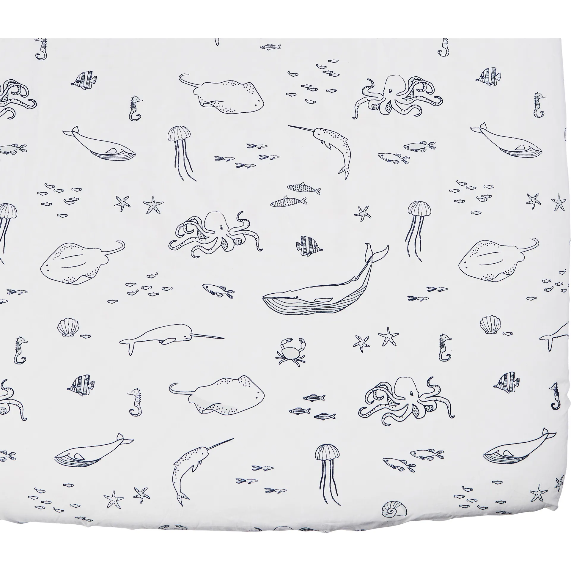 Pehr Life Aquatic Organic Crib Sheet, Marine