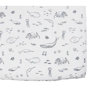 Pehr Life Aquatic Organic Crib Sheet, Marine