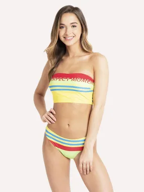     PERFECT MOMENT  Women's Striped Bandeau Bikini Set    