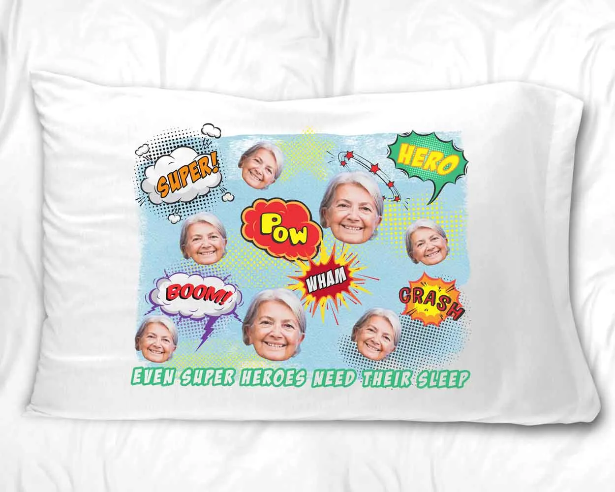 Personalized Super Hero Photo Pillowcase