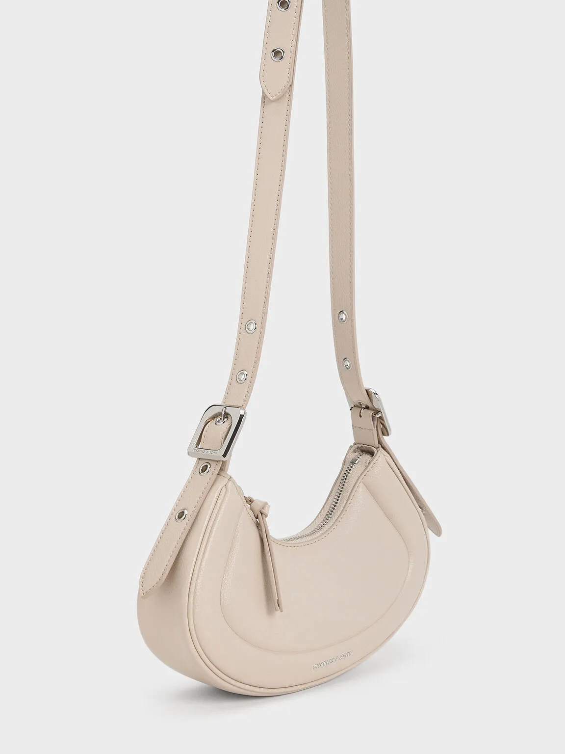 Petra Curved Shoulder Bag - Oat