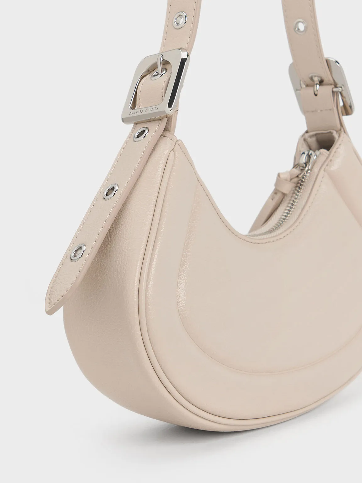 Petra Curved Shoulder Bag - Oat